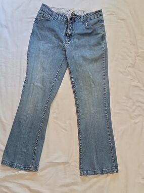 Lands' End Womens Jeans Size 6 Original Fit Bootcut Light Wash Blue Denim